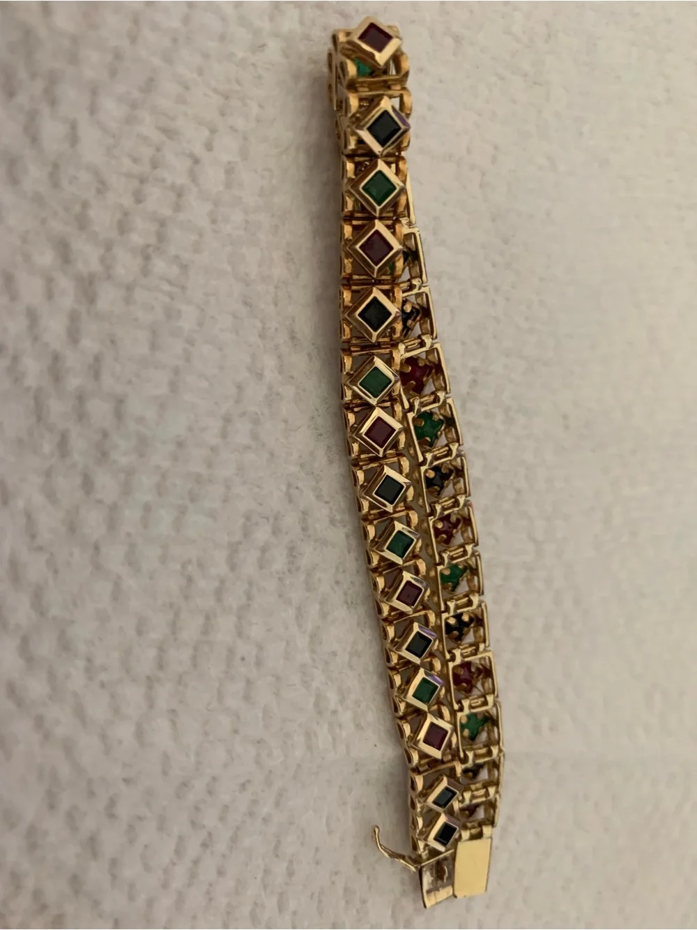 Gold Tone Multicolor Tile Bracelet - Women Jewelry